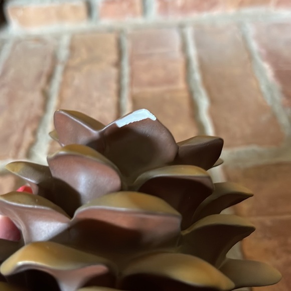 PartyLite Ceramic Pine Cone Taper Candle Holders Set of 2 - Picture 5 of 6